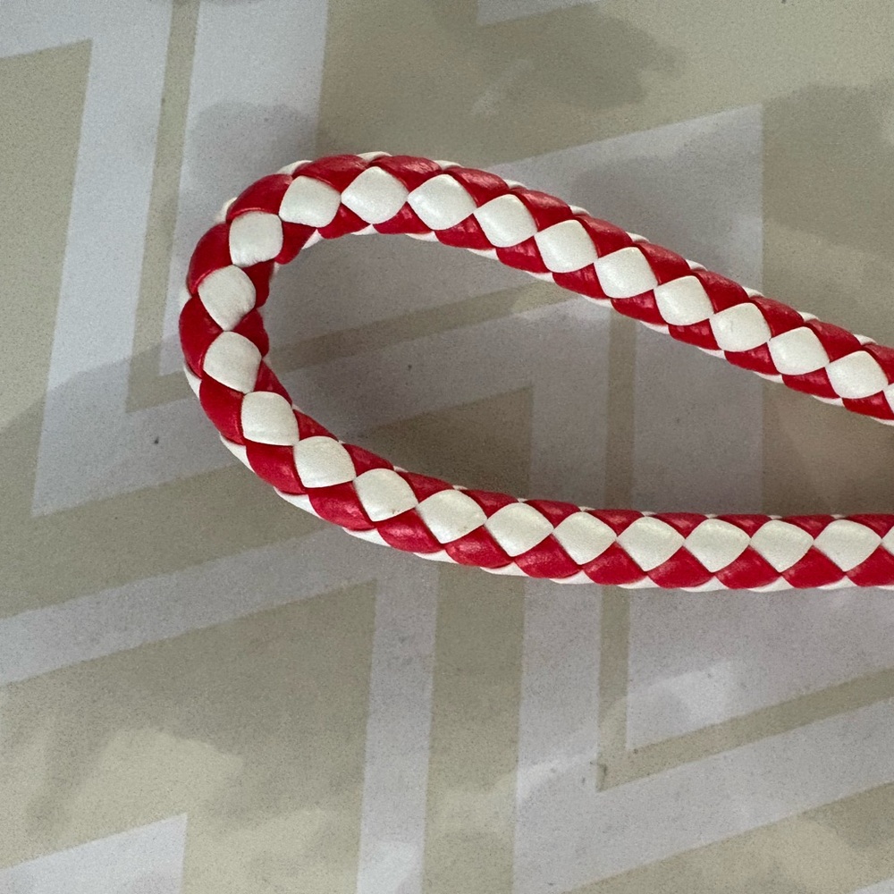 Braided Red and White Key Holder